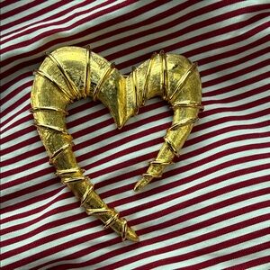 Anne Klein Gold Heart Brooch